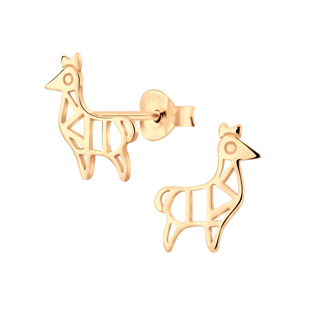 Silver Llama Stud Earrings