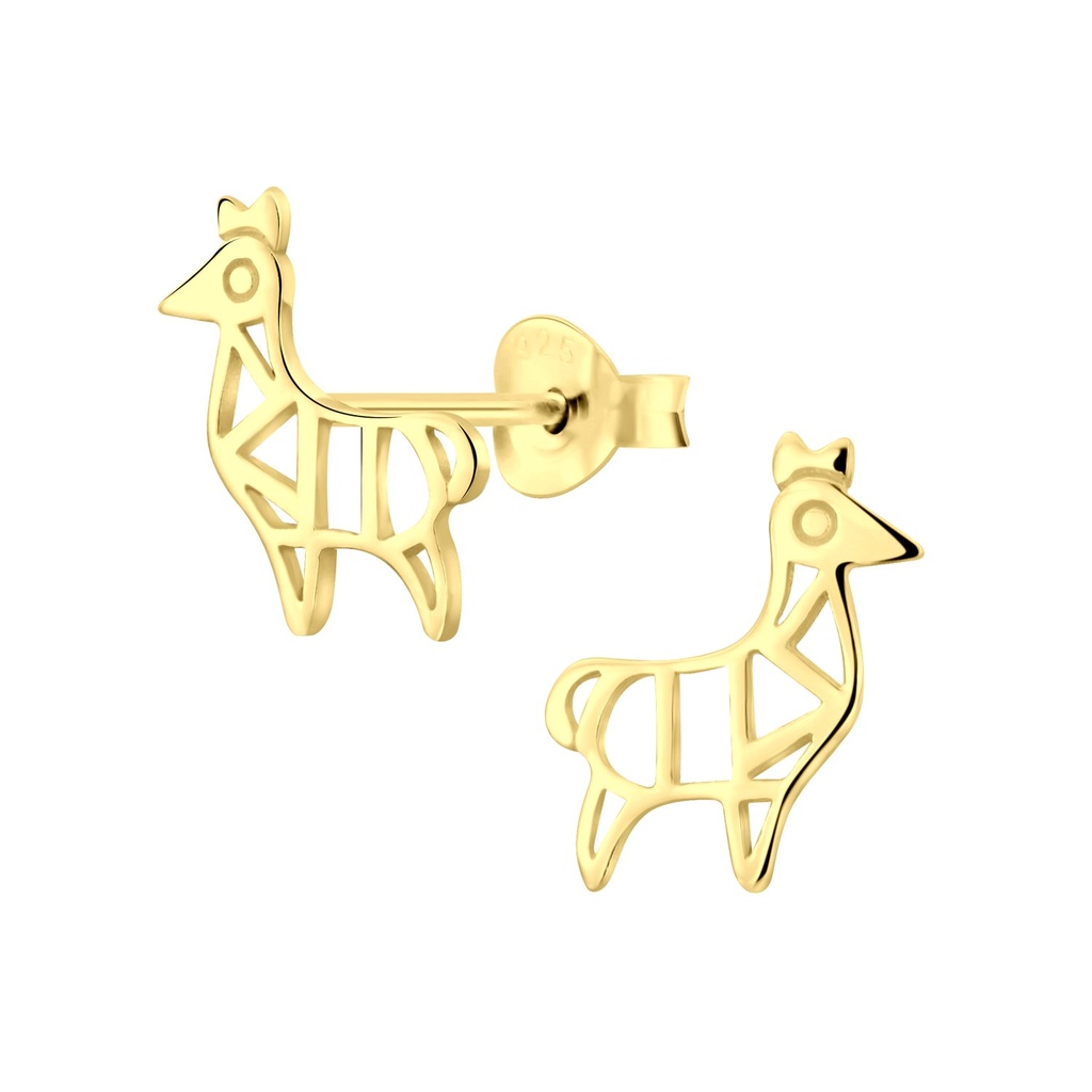 Silver Llama Stud Earrings
