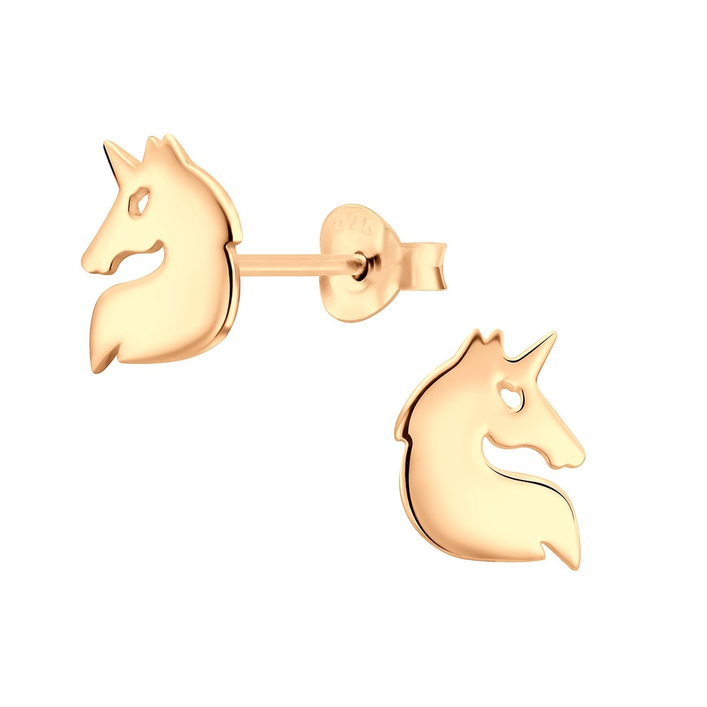 Silver Unicorn Stud Earrings