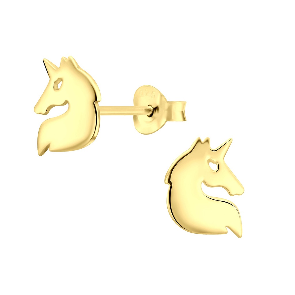 Silver Unicorn Stud Earrings