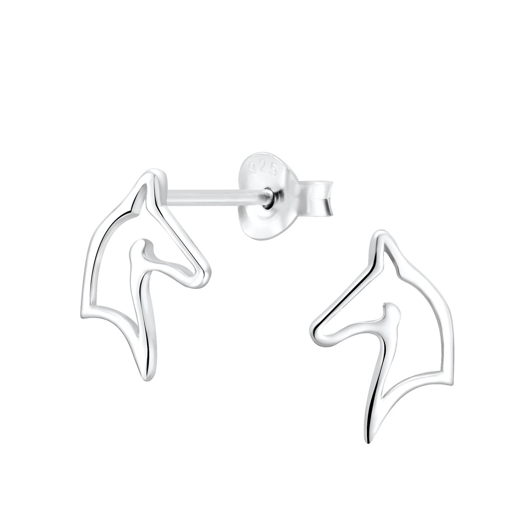 Puces d'oreilles cheval en argent