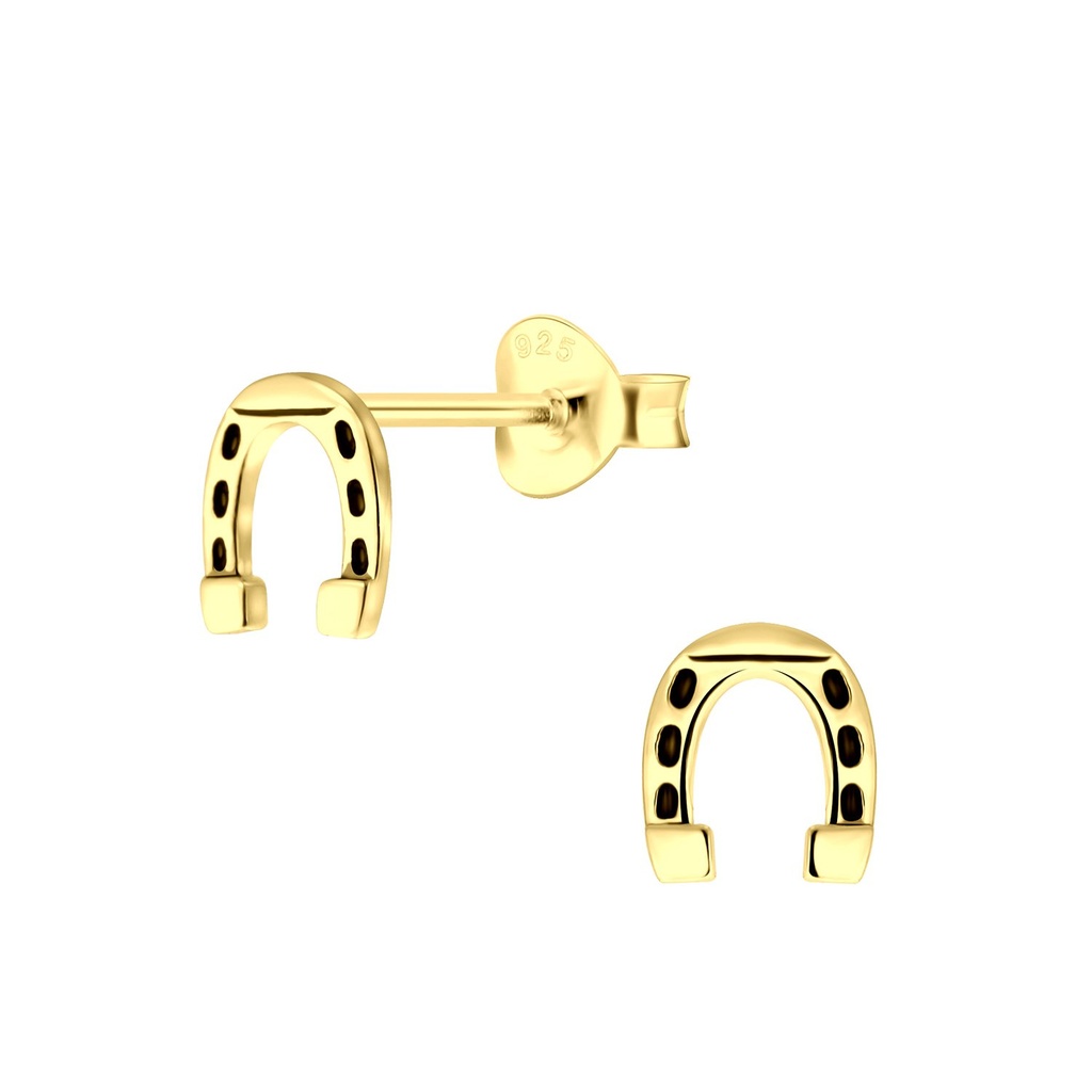 Silver Horseshoe Stud Earrings