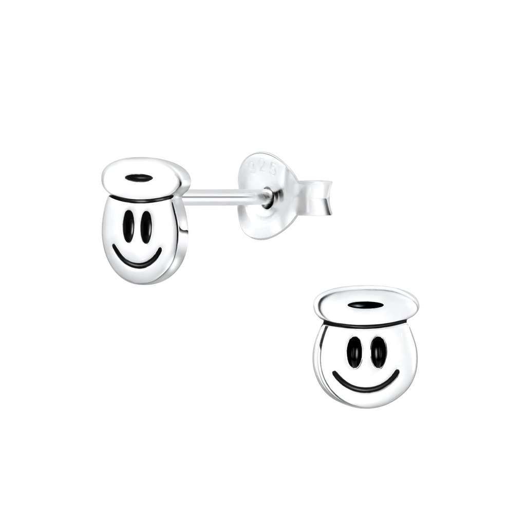 Puces d'oreilles smiley en argent