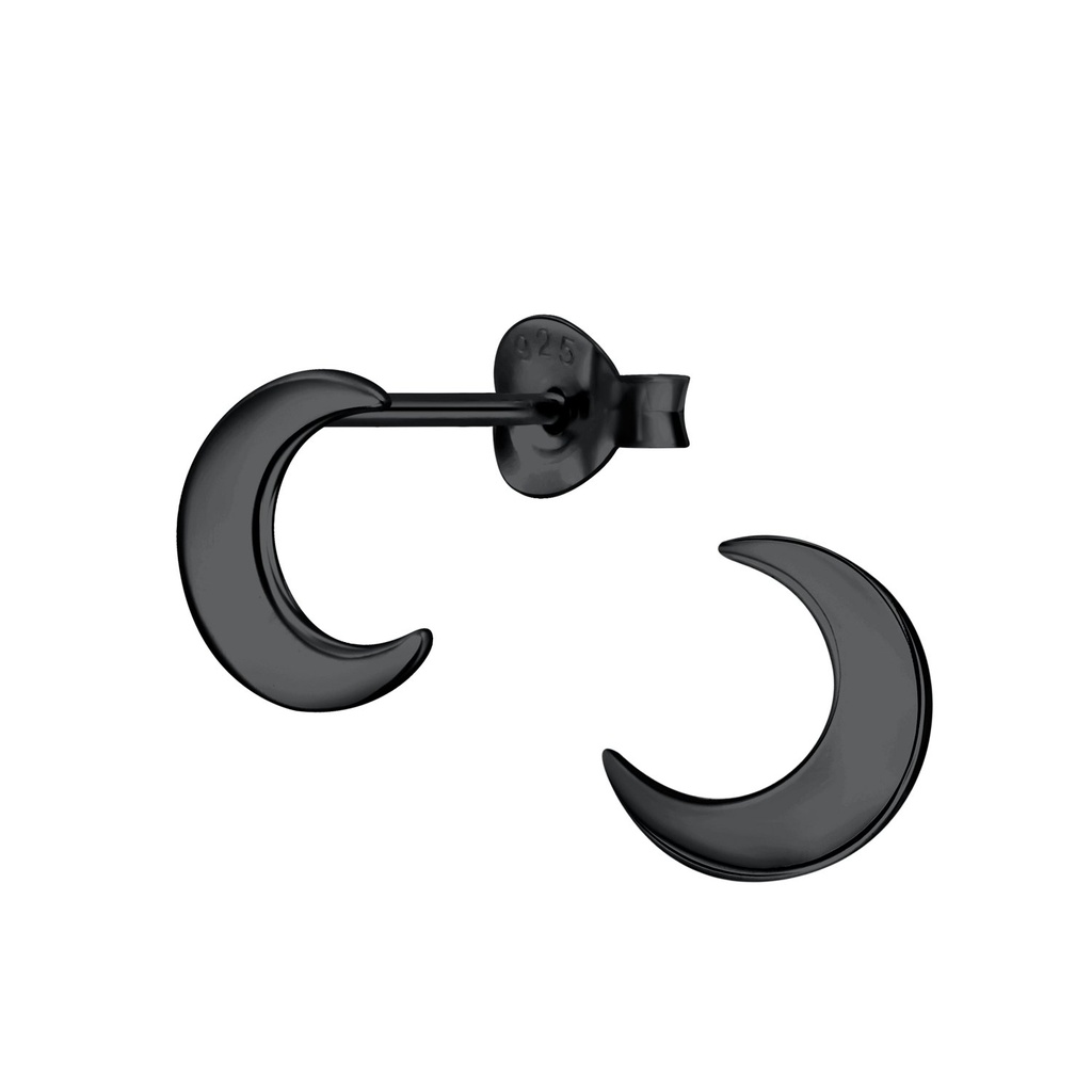 [10006850] Silver Moon Stud Earrings