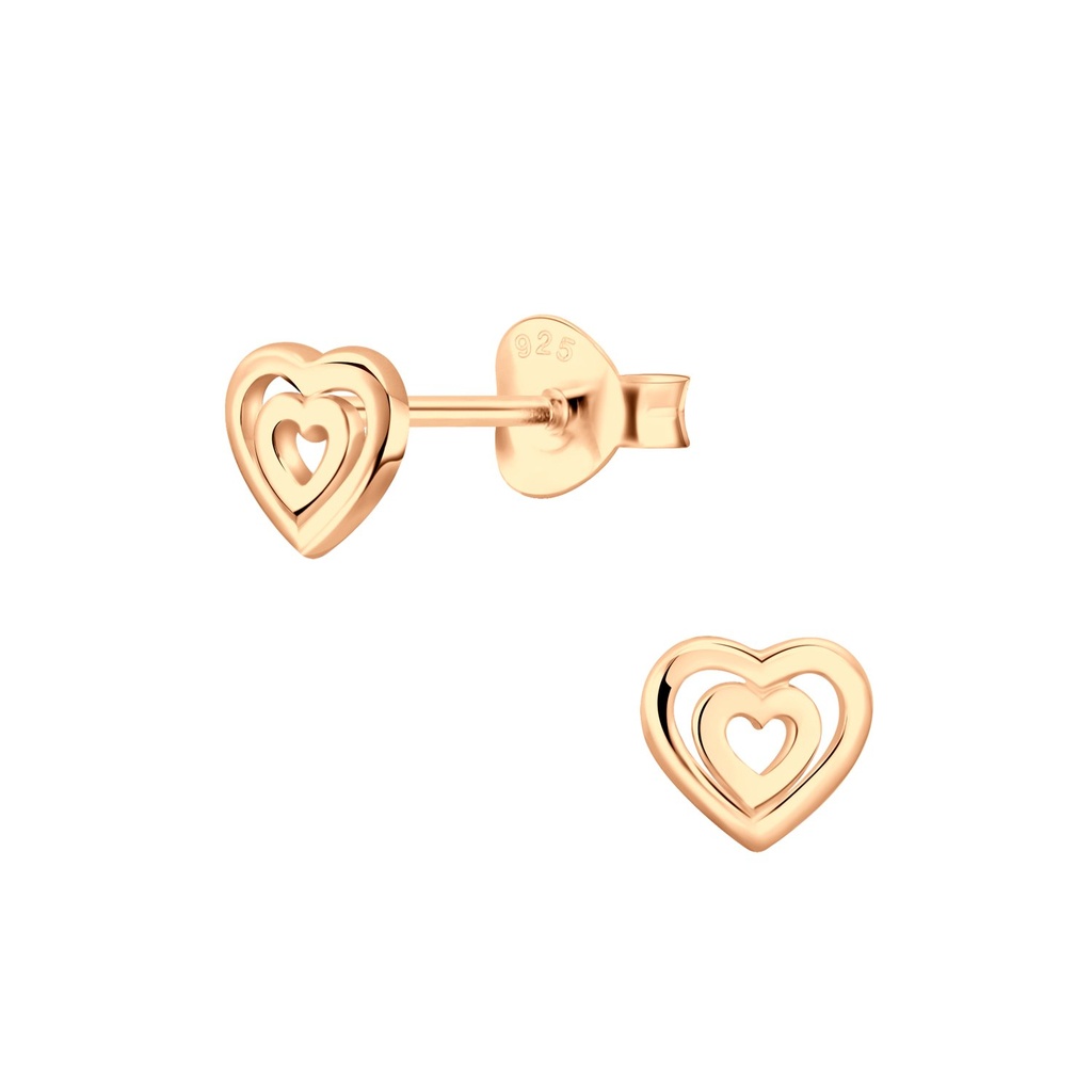Puces d'oreilles cœur en argent