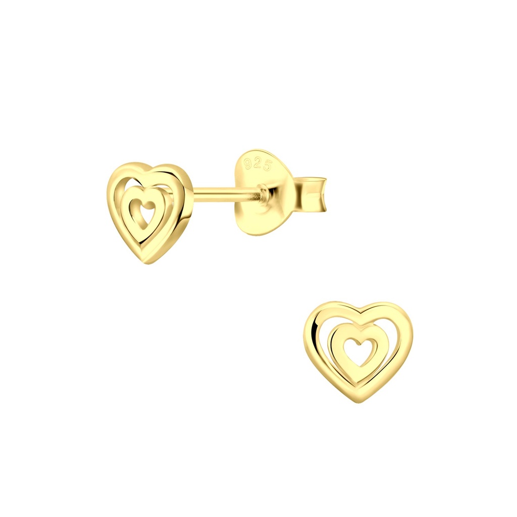 Puces d'oreilles cœur en argent