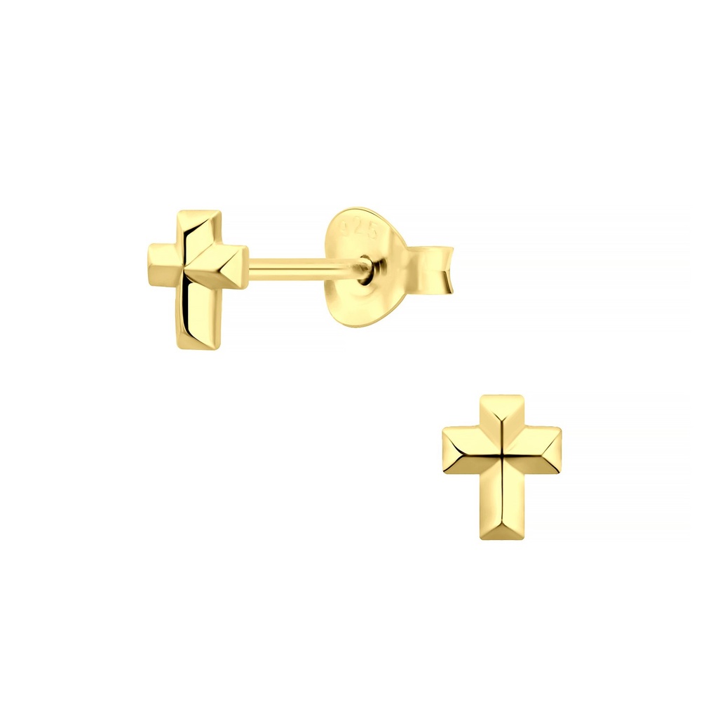 Silver Cross Stud Earrings