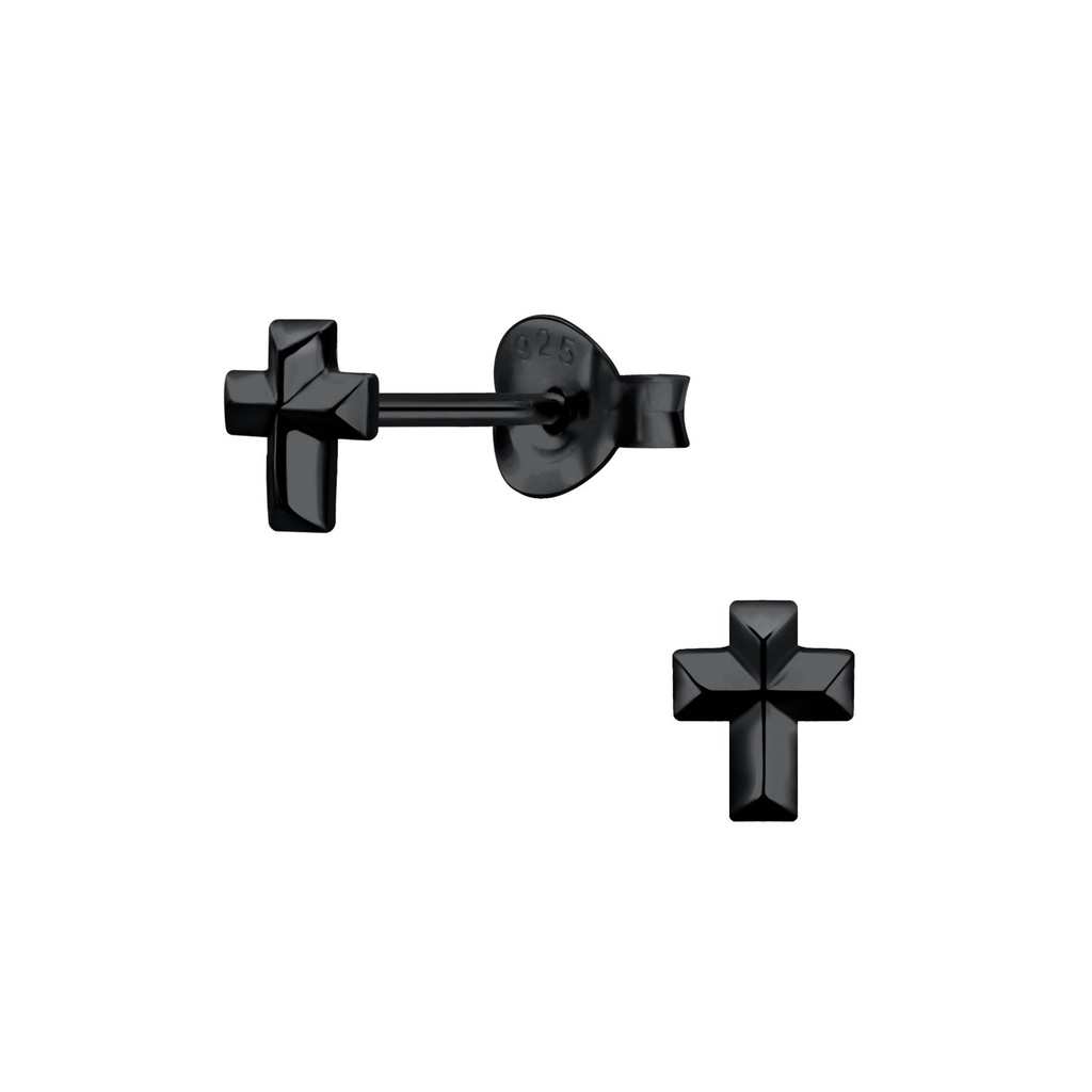 Silver Cross Stud Earrings