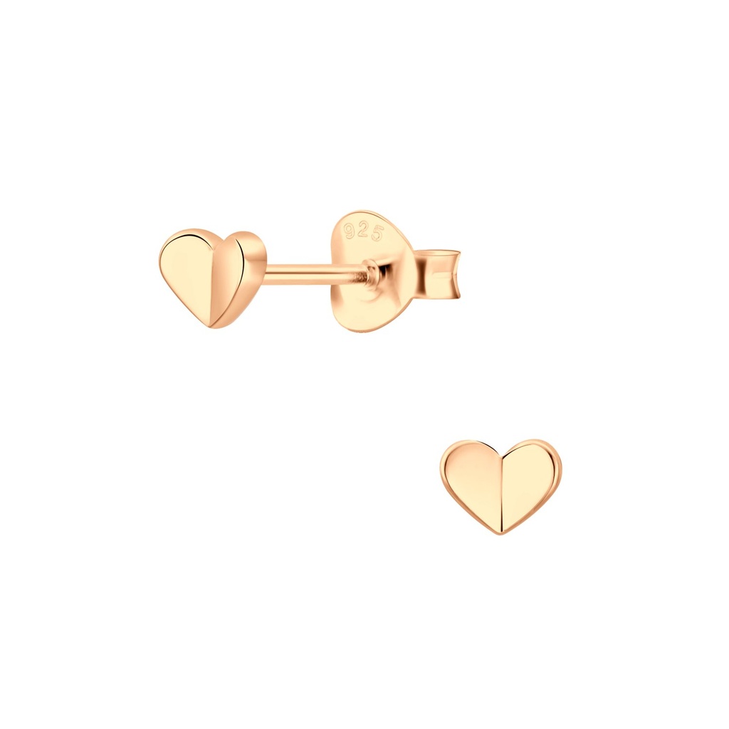 Silver Heart Stud Earrings