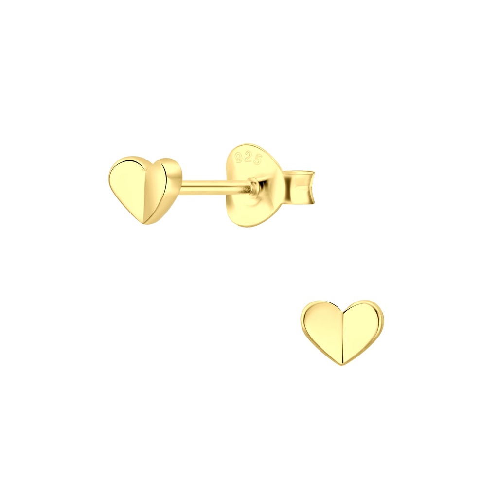 Silver Heart Stud Earrings