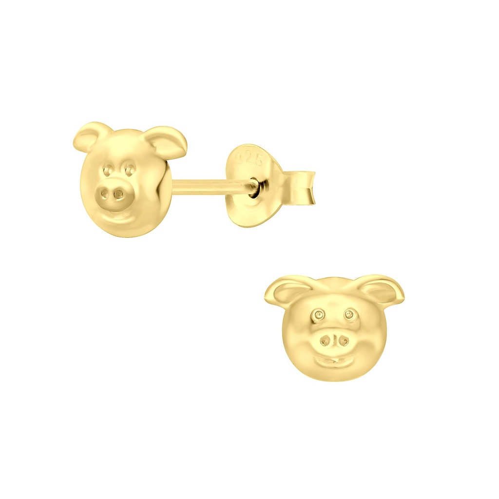 Puces d'oreilles cochon en argent