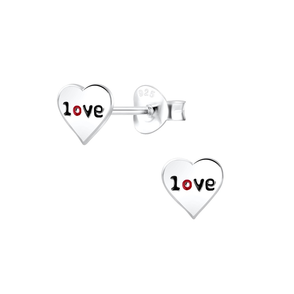 Puces d'oreilles amour en argent
