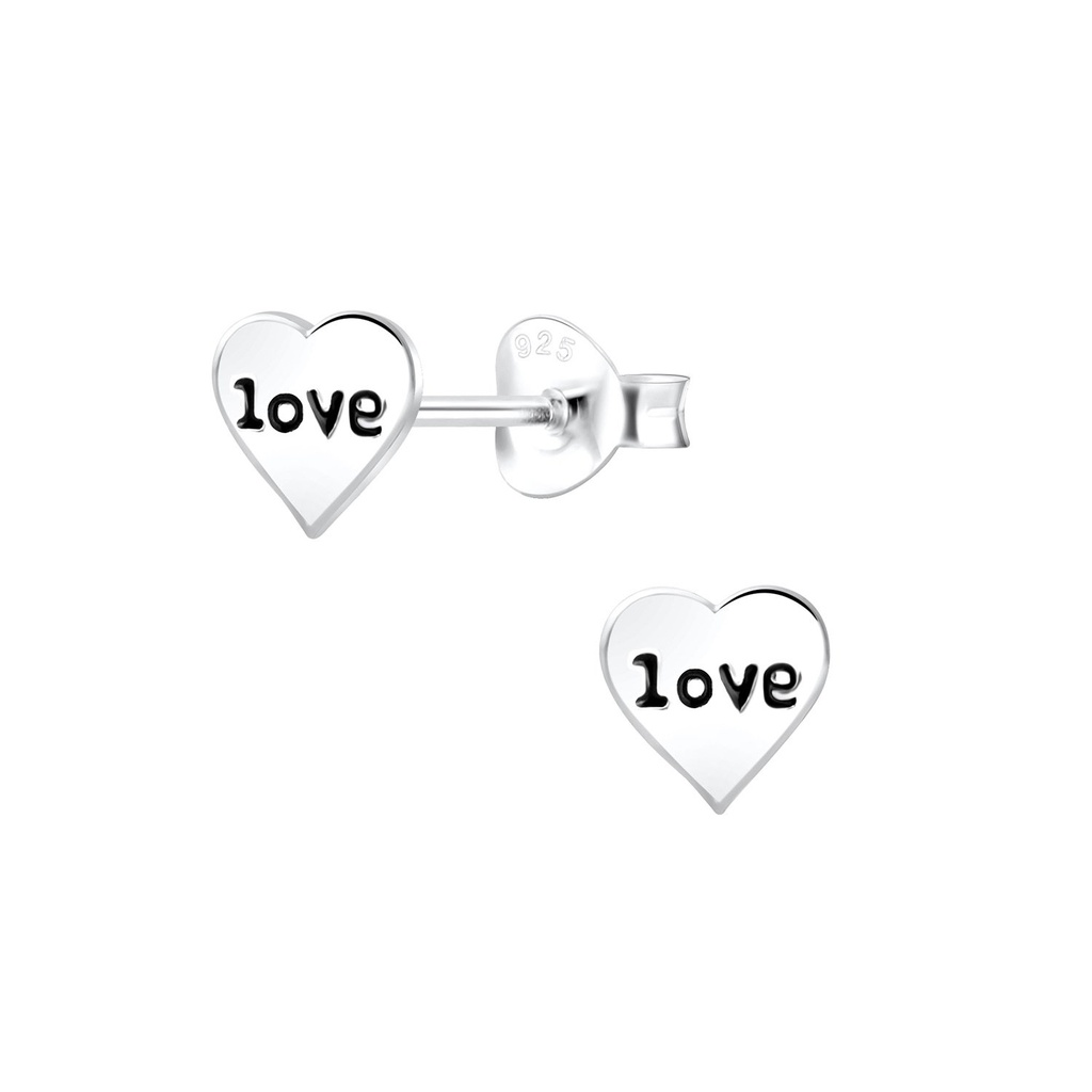 [10006582] Silver Love Stud Earrings