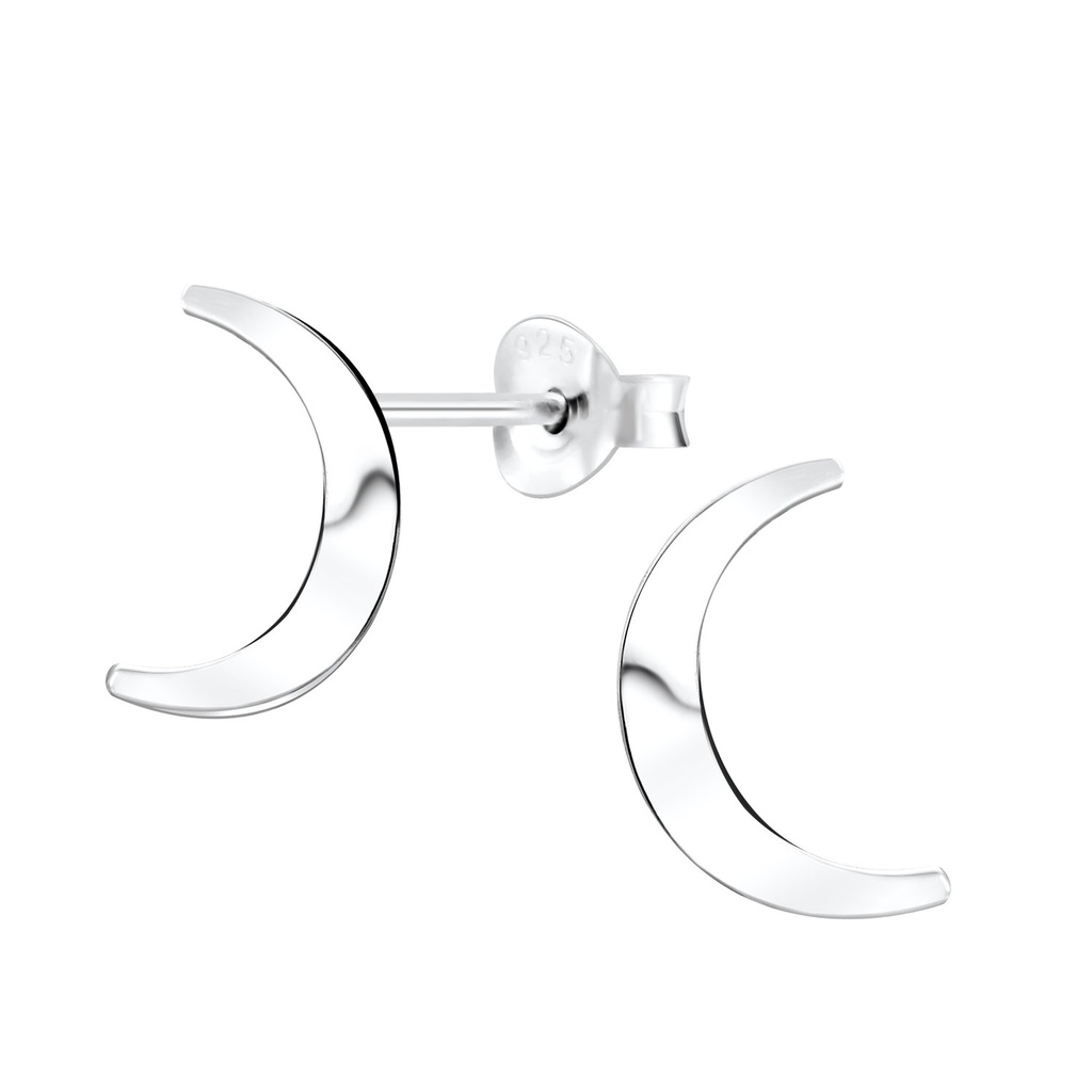 Puces d'oreilles lune en argent