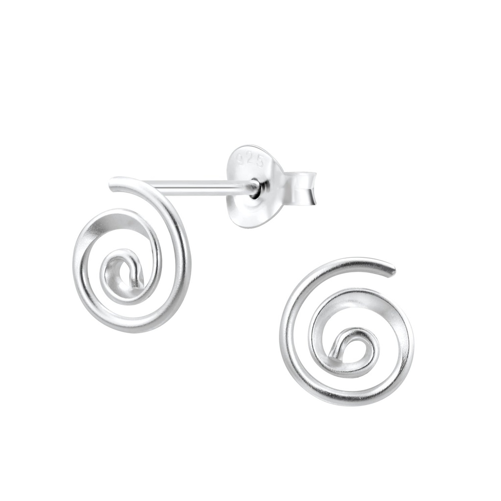 Puces d'oreilles spirale en argent