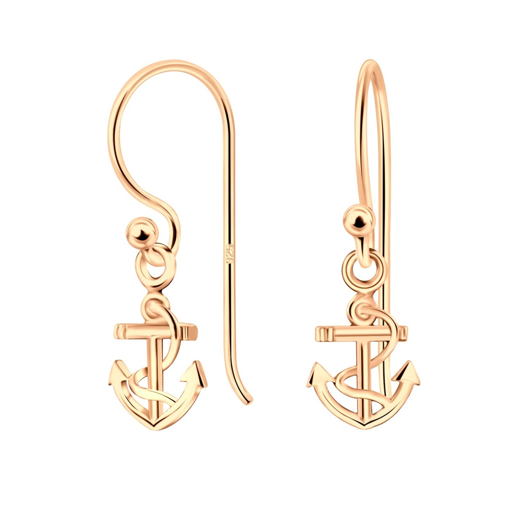 Boucles d'oreilles ancre en argent