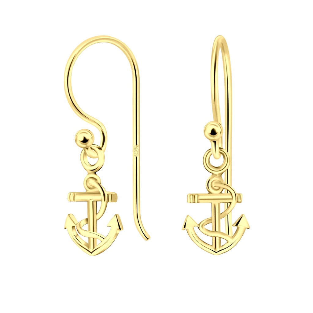 Boucles d'oreilles ancre en argent