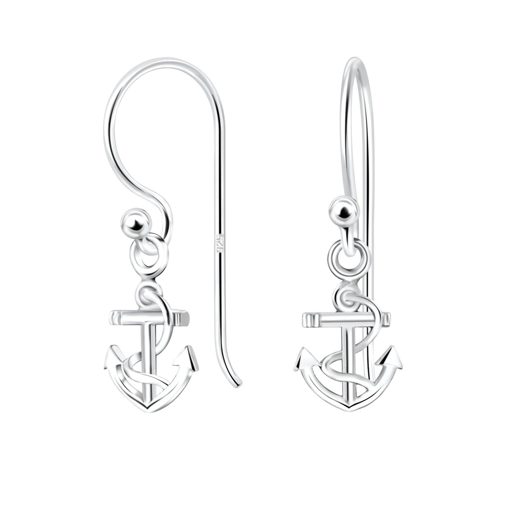 Boucles d'oreilles ancre en argent