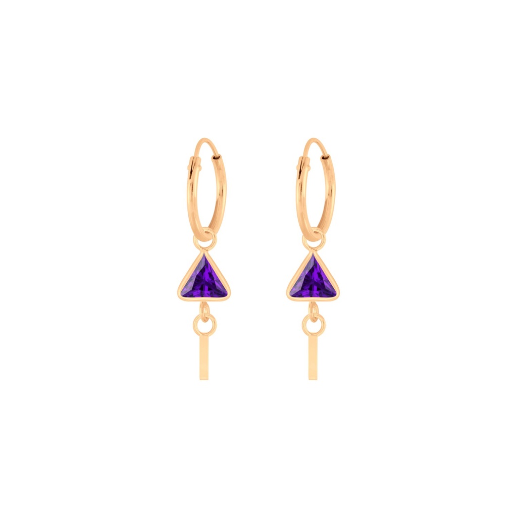 Silver Geometric Charm Hoop Earrings