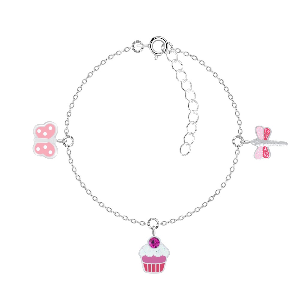 Bracelet amoureux rose en argent