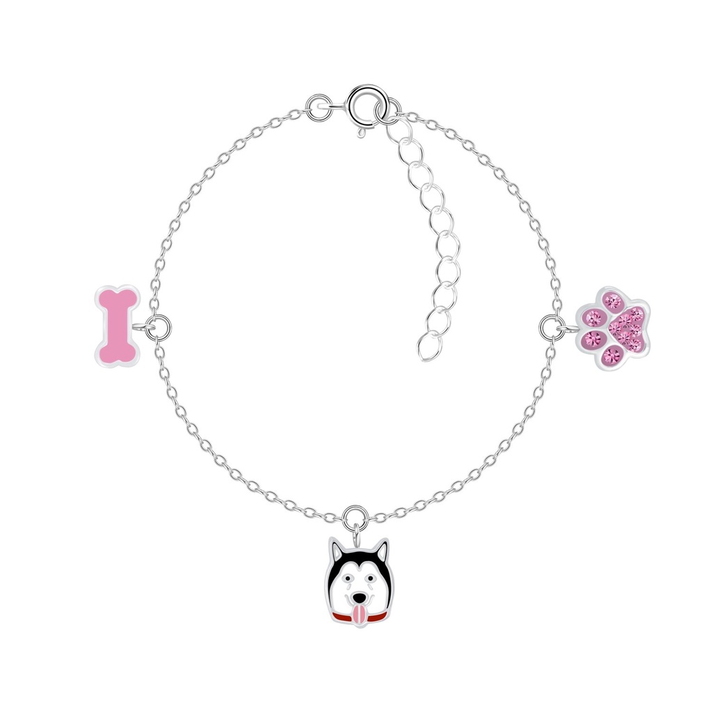 [10010298] Bracelet amoureux chien en argent