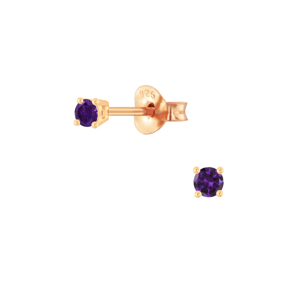 2mm Round Cubic Zirconia Silver Stud Earrings