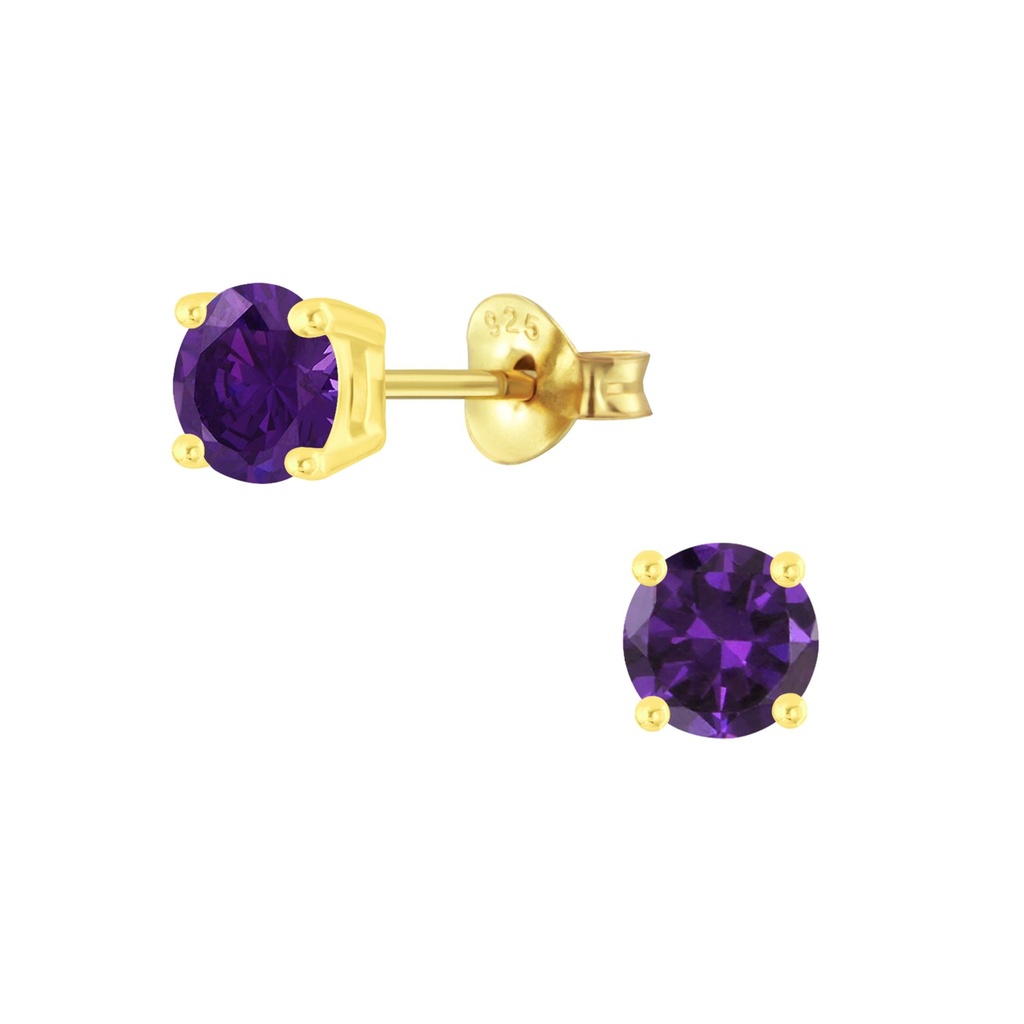 5mm Round Cubic Zirconia Silver Stud Earrings