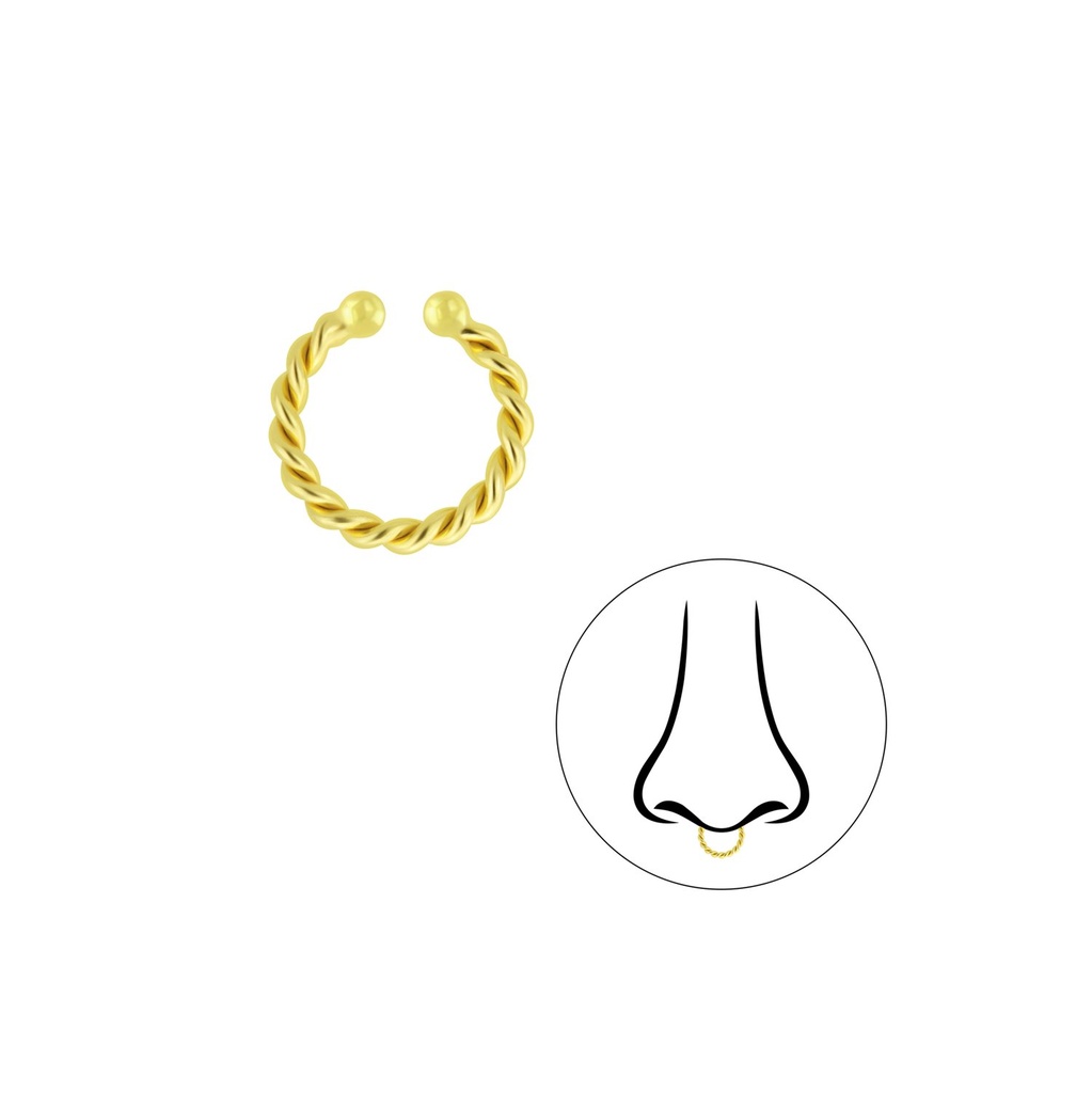 [10010294] Silver Twisted Septum Clip