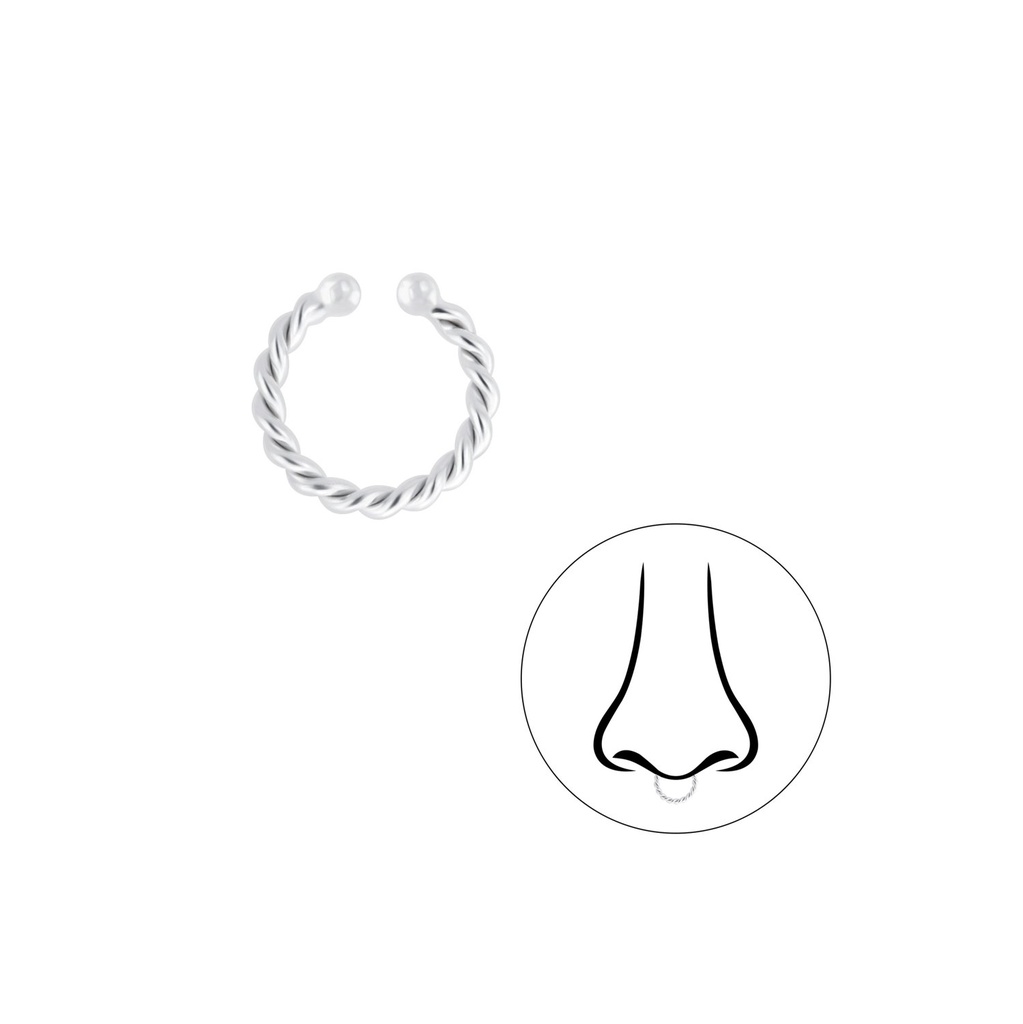 [10010293] Silver Twisted Septum Clip