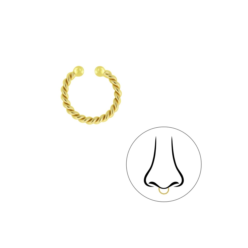 Clip de septum torsadé en argent