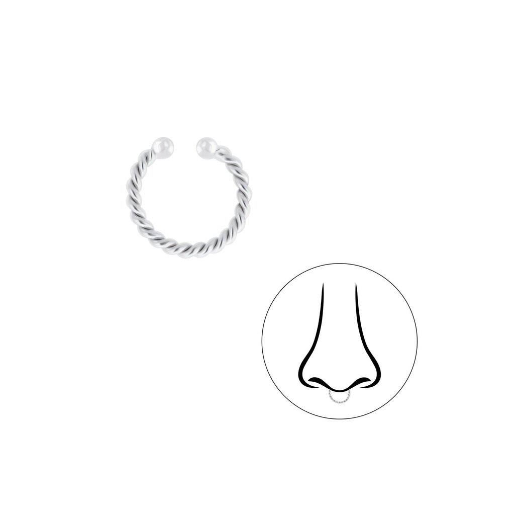 Silver Twisted Septum Clip