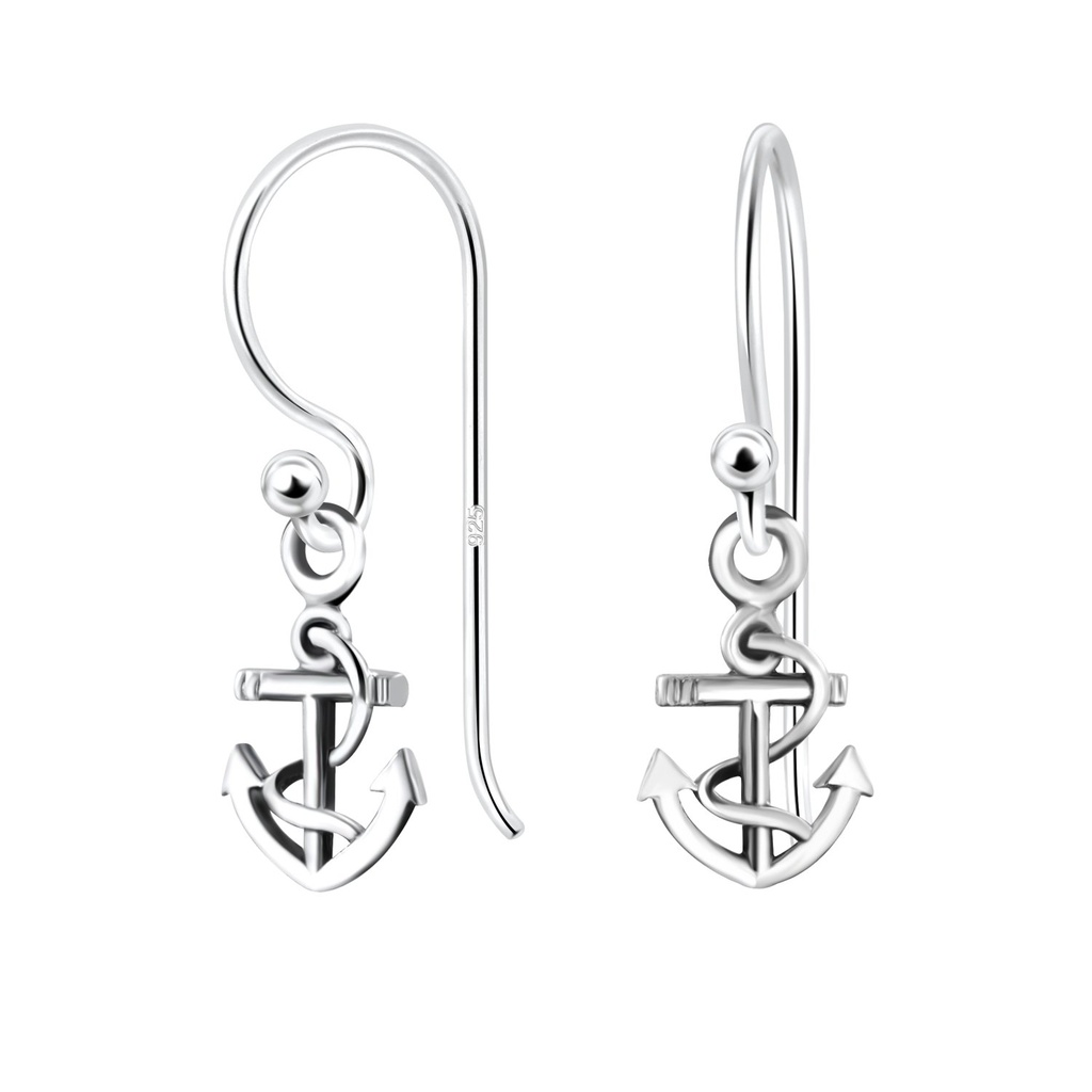 Silver Anchor Earrings