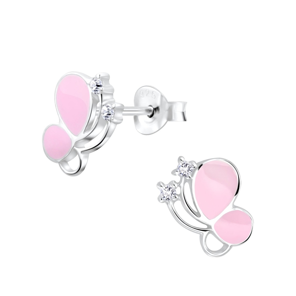 Puces d'oreilles papillon en argent