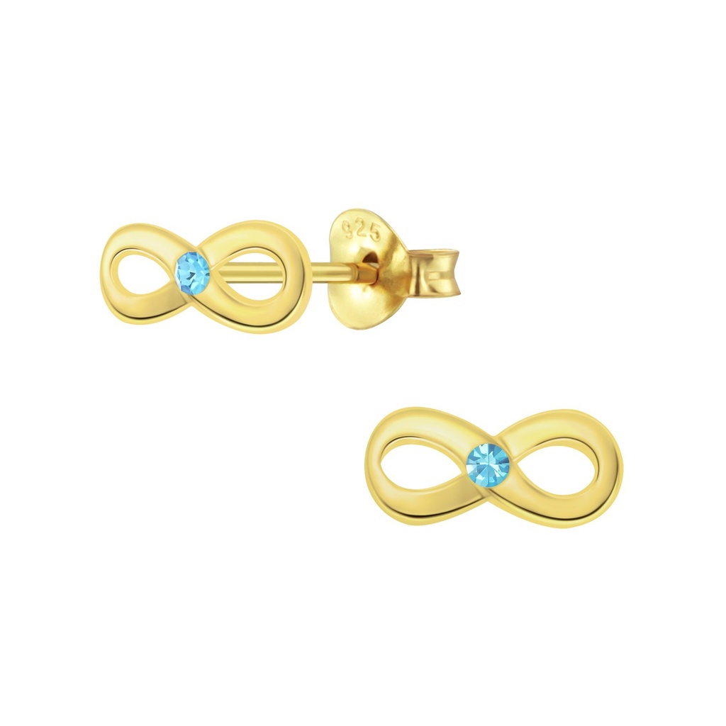 Silver Infinity Crystal Stud Earrings