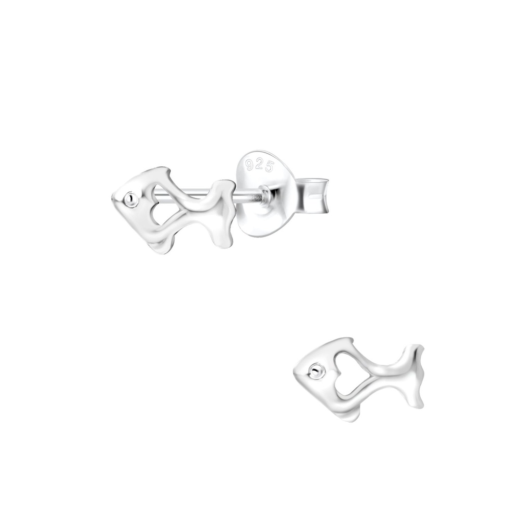 Silver Fish Stud Earring