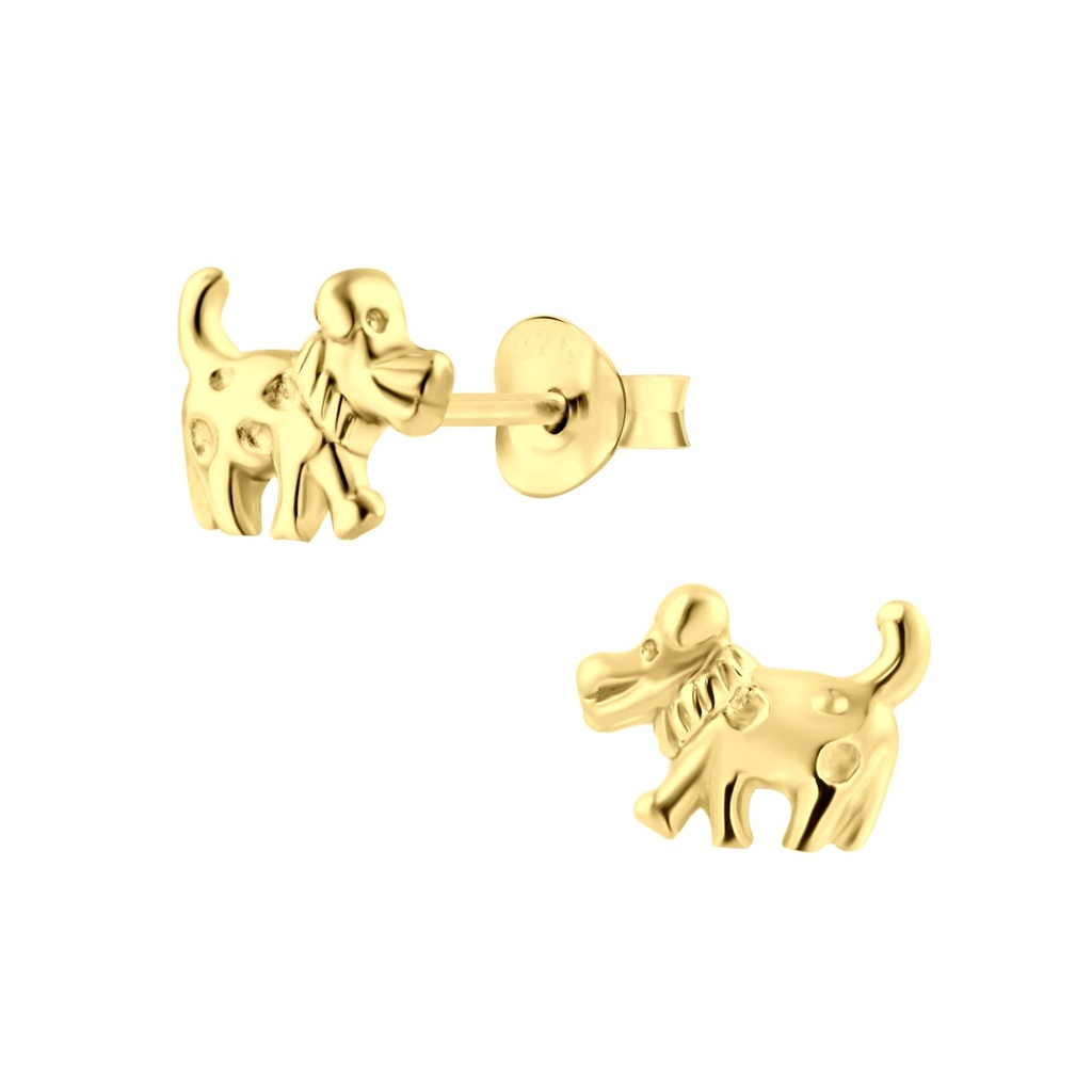 Puces d'oreilles chien en argent