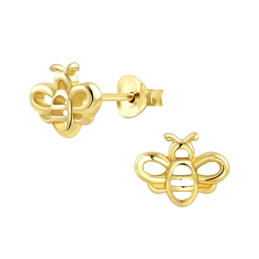 Silver Bee Stud Earrings