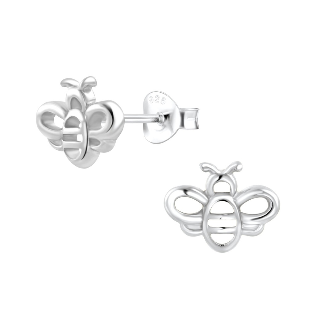 Silver Bee Stud Earrings