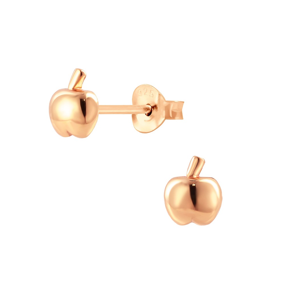 Puces d'oreilles pomme en argent