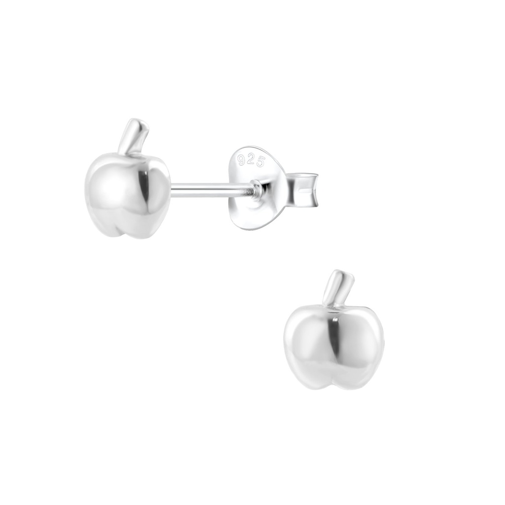 Puces d'oreilles pomme en argent
