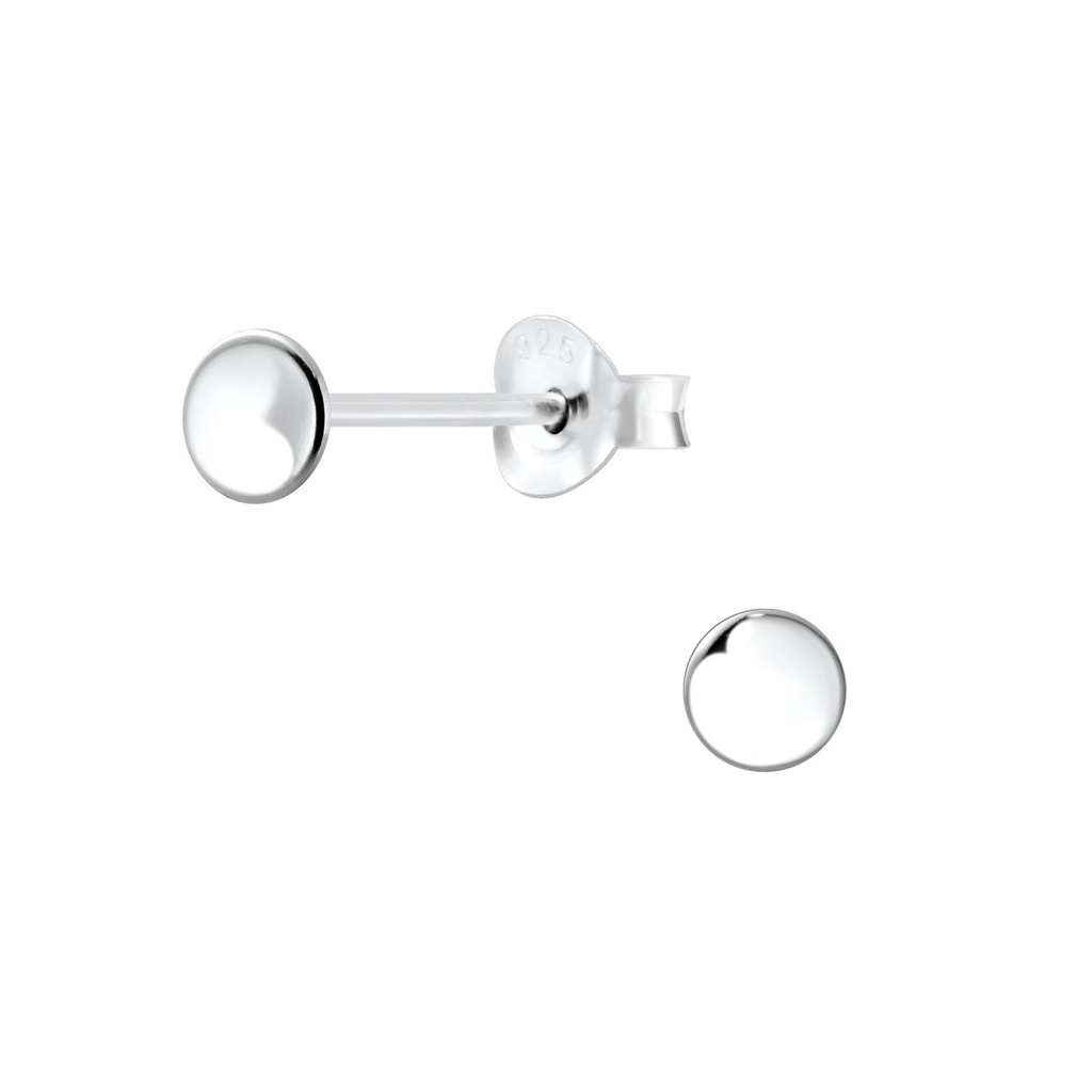 Puces d'oreilles rondes en argent