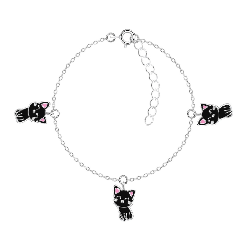 Bracelet chat en argent
