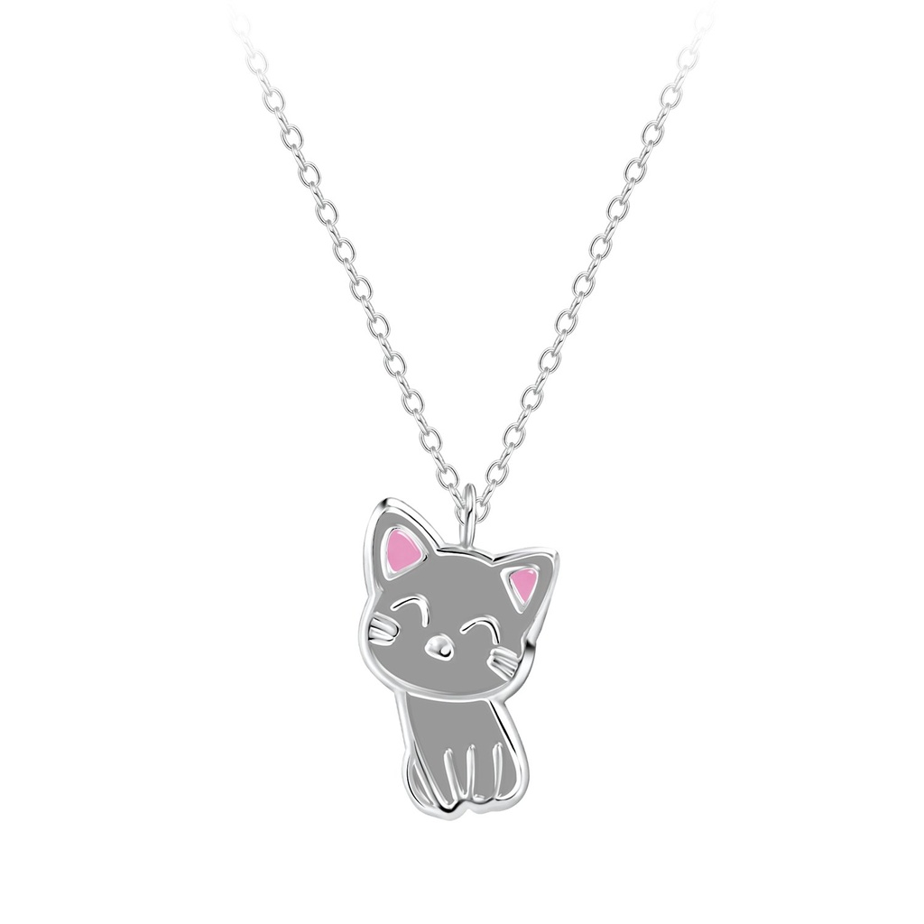 Collier chat en argent
