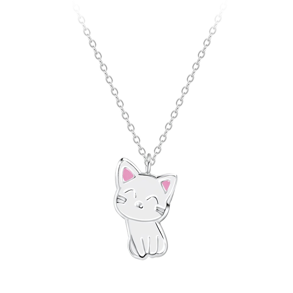 Collier chat en argent