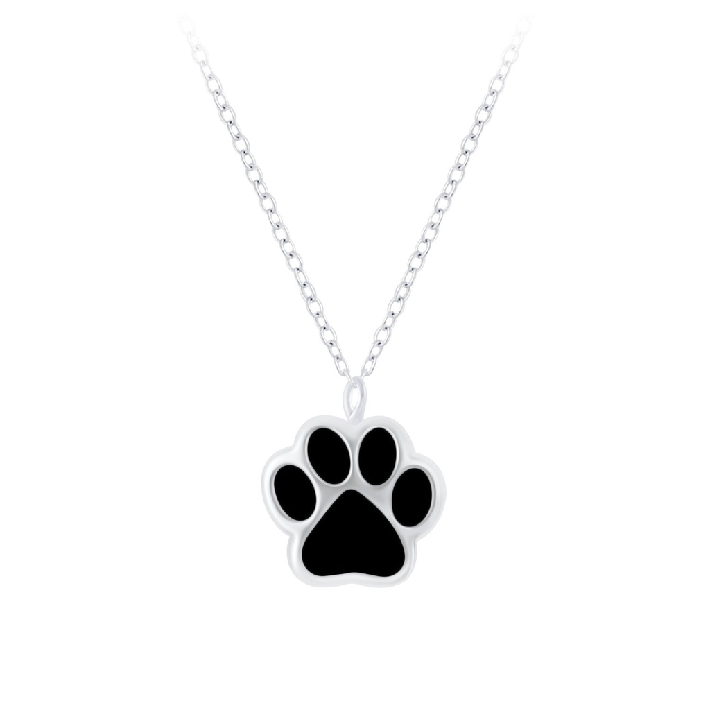 [10009987] Collier empreinte de patte en argent