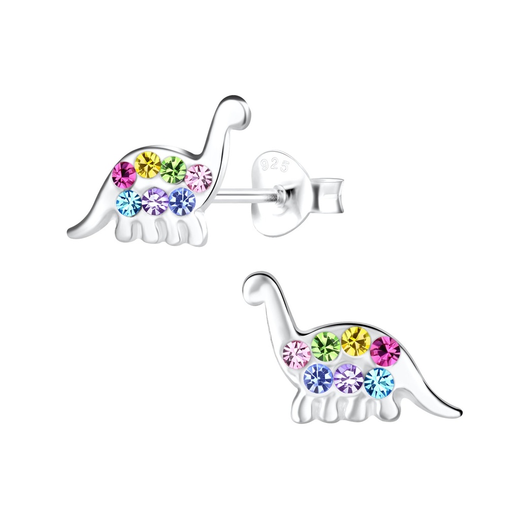 Puces d'oreilles dinosaure en argent
