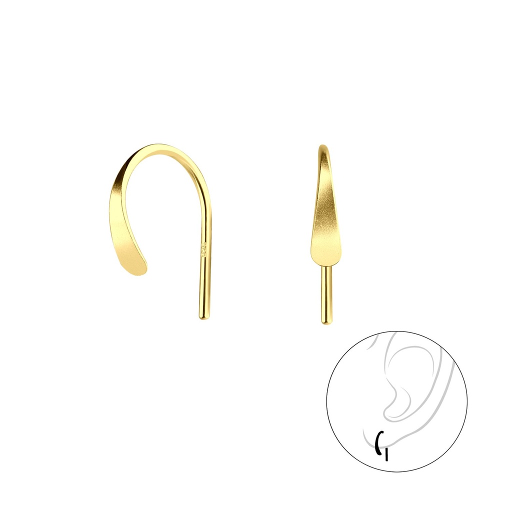 Silver Curved Ear Huggers