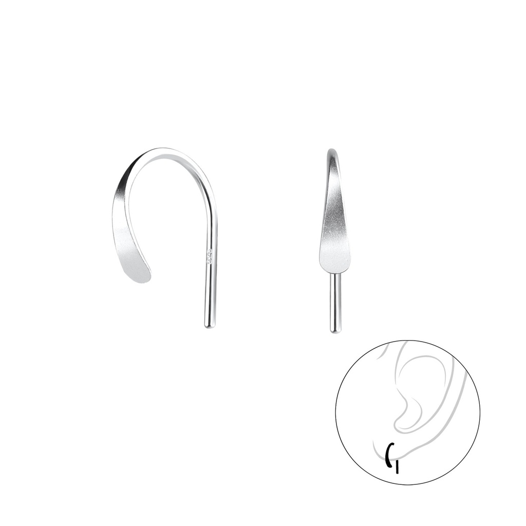 Silver Curved Ear Huggers