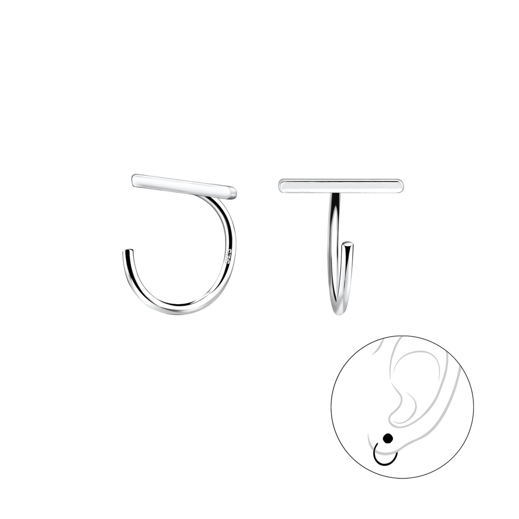 Ear huggers barre en argent