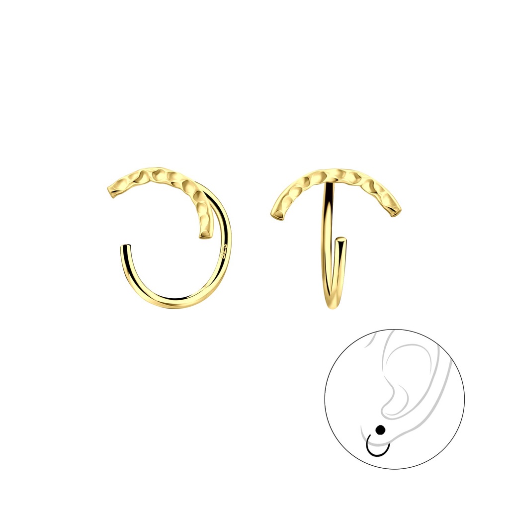 Silver Curved Ear Huggers